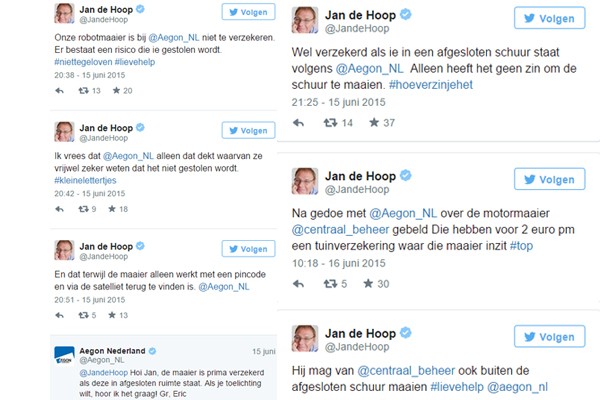 Jan de Hoop in de clinch met AEGON over grasmaaier